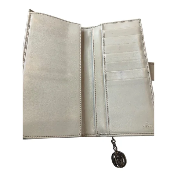 GUCCI GUCCISSIMA Continental Flap Wallet with GG Zipper Pull- Taupe